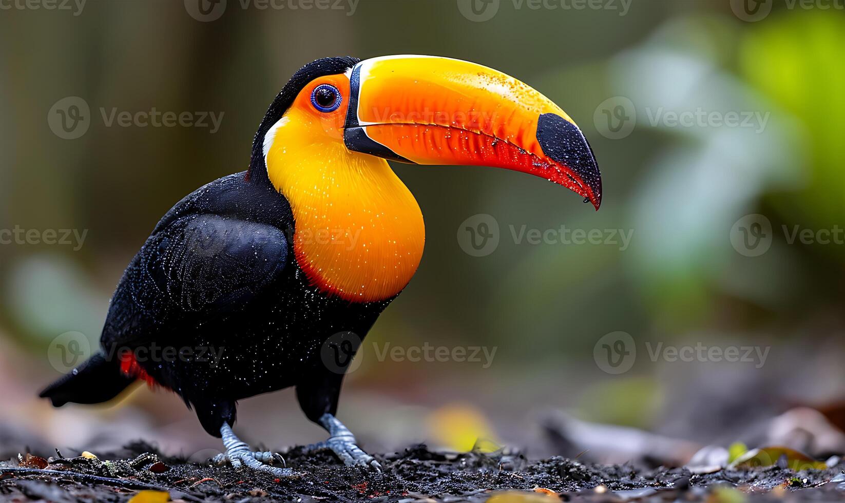 ai généré vue de une magnifique toucan oiseau photo