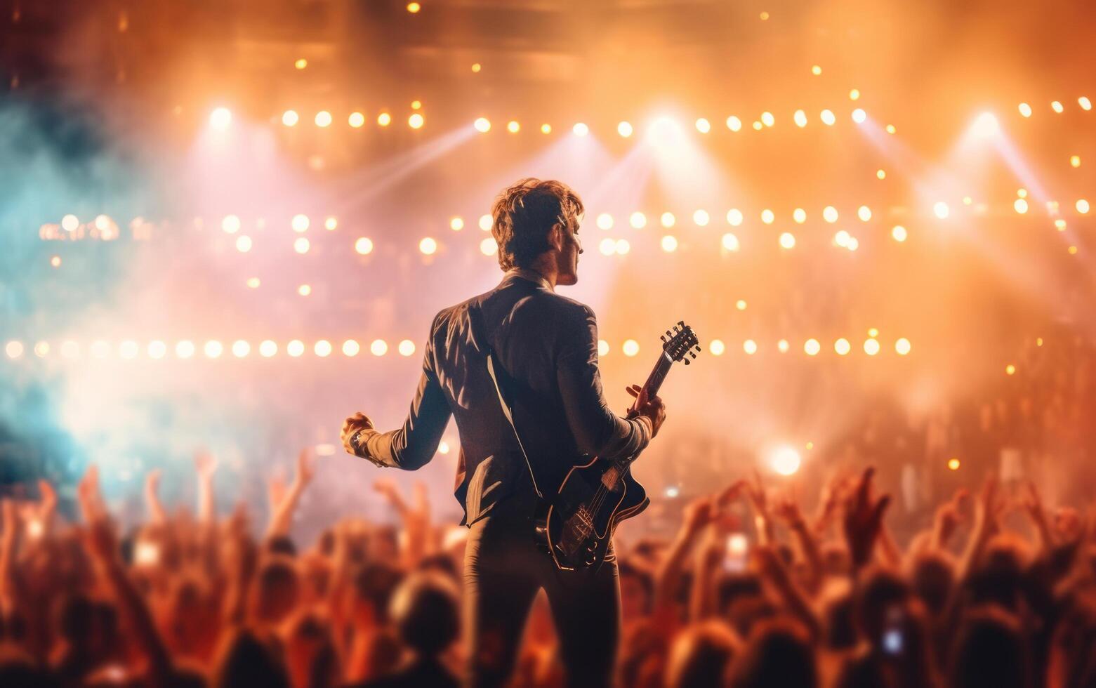 ai généré culte concert, doux et brouiller concept. génératif ai photo