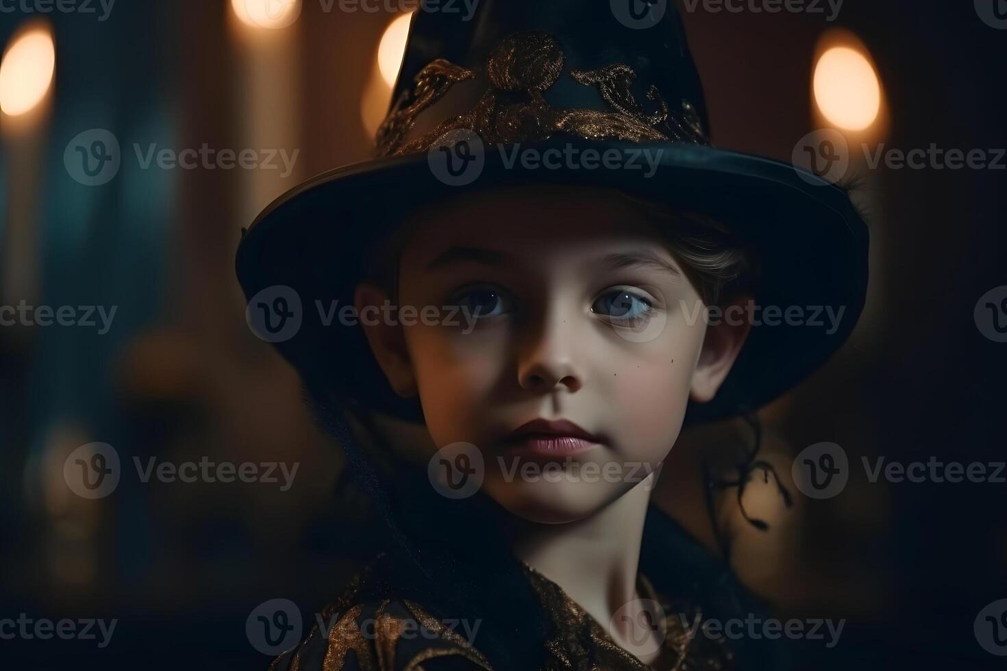 ai généré proche portrait de Jeune caucasien fille habillé dans costume pour Halloween faire la fête, neural réseau généré photoréaliste image photo