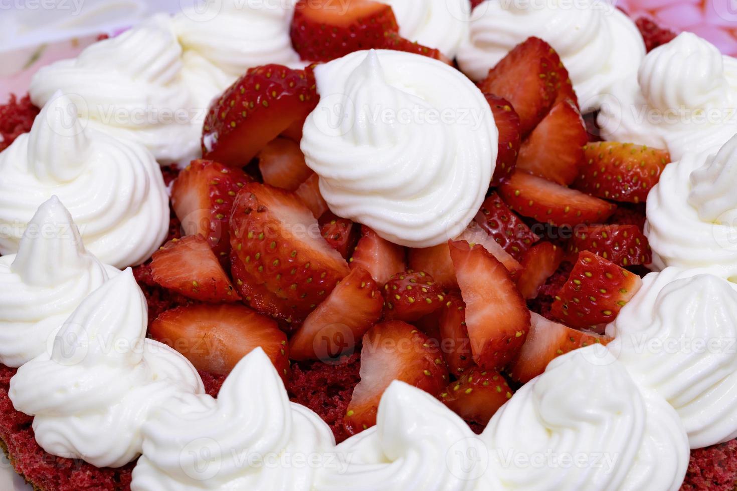 gâteau aux fraises sucré photo