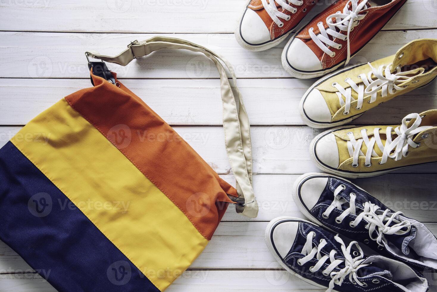 baskets et Sacs, à aller sur une voyage photo