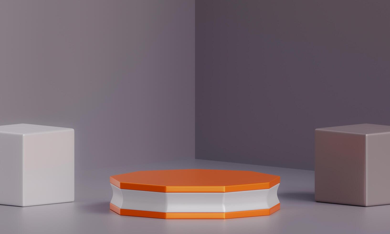 3d Orange et blanc cercle piédestal photo