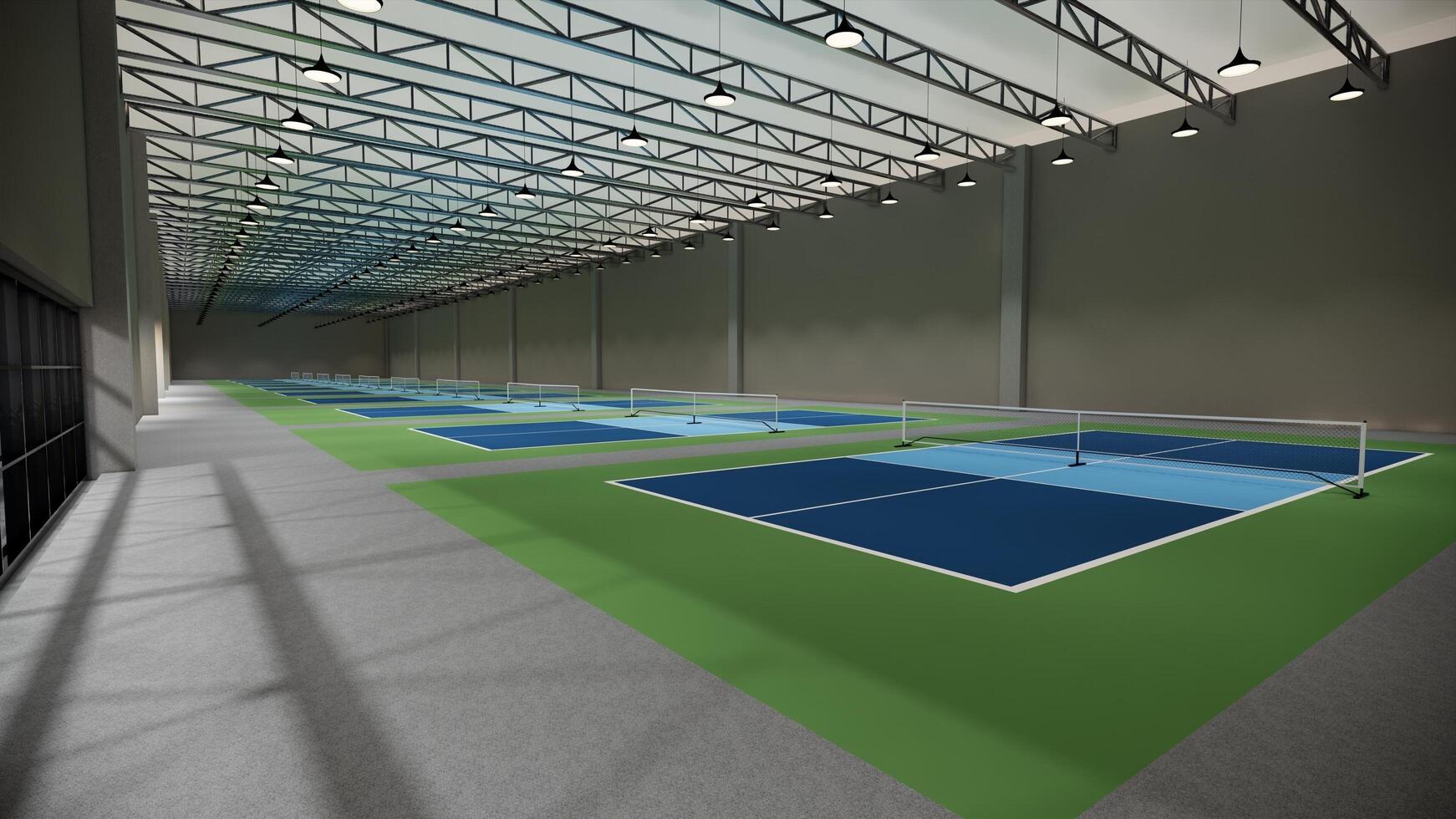 3d rendre intérieur pickleball tribunal illustration photo