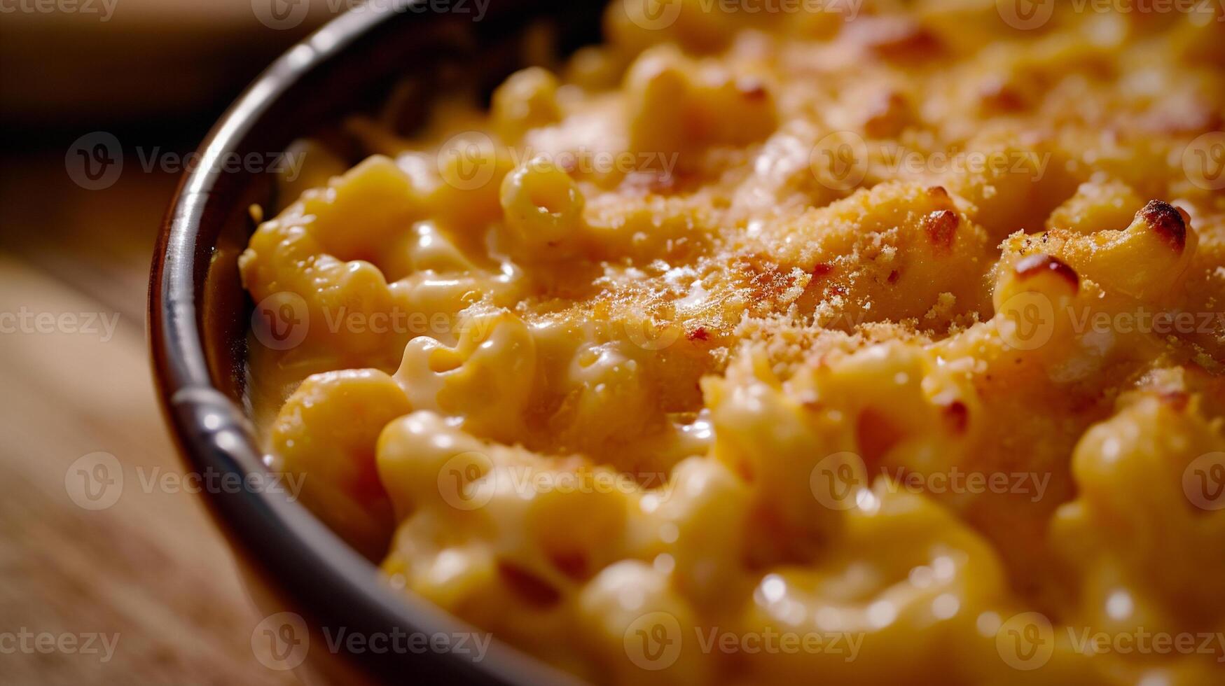 ai généré macaroni et fromage avec épices dans une bol fermer photo