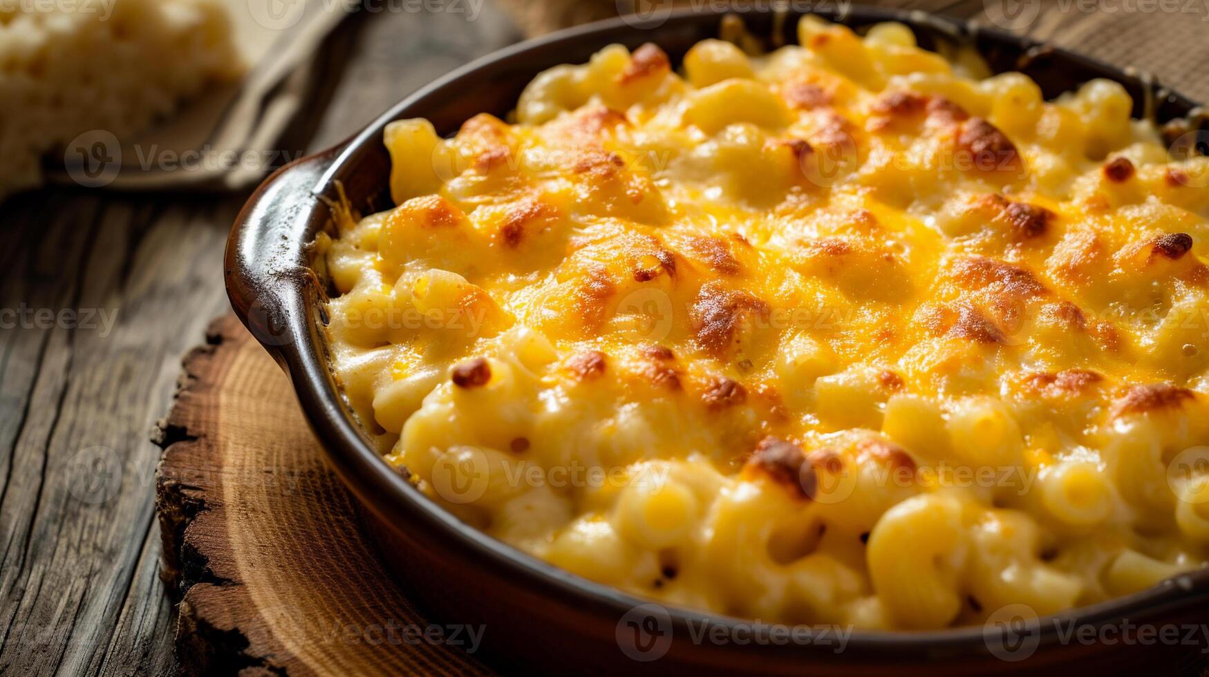 ai généré macaroni et fromage avec épices dans une bol fermer photo