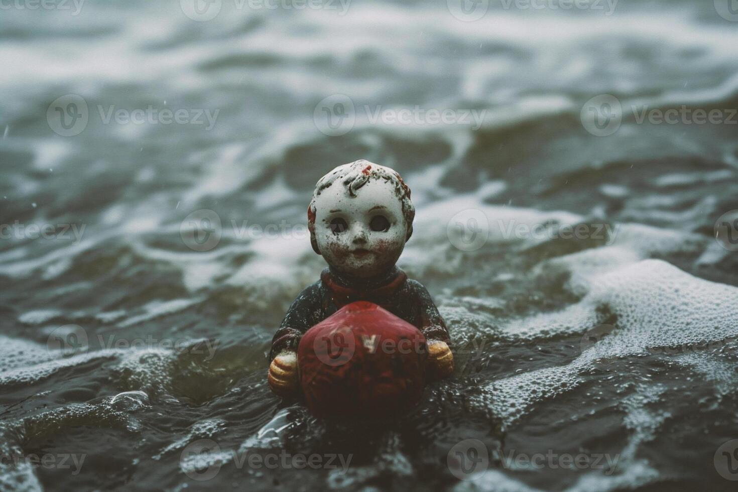ai généré poupée dans le mer photo