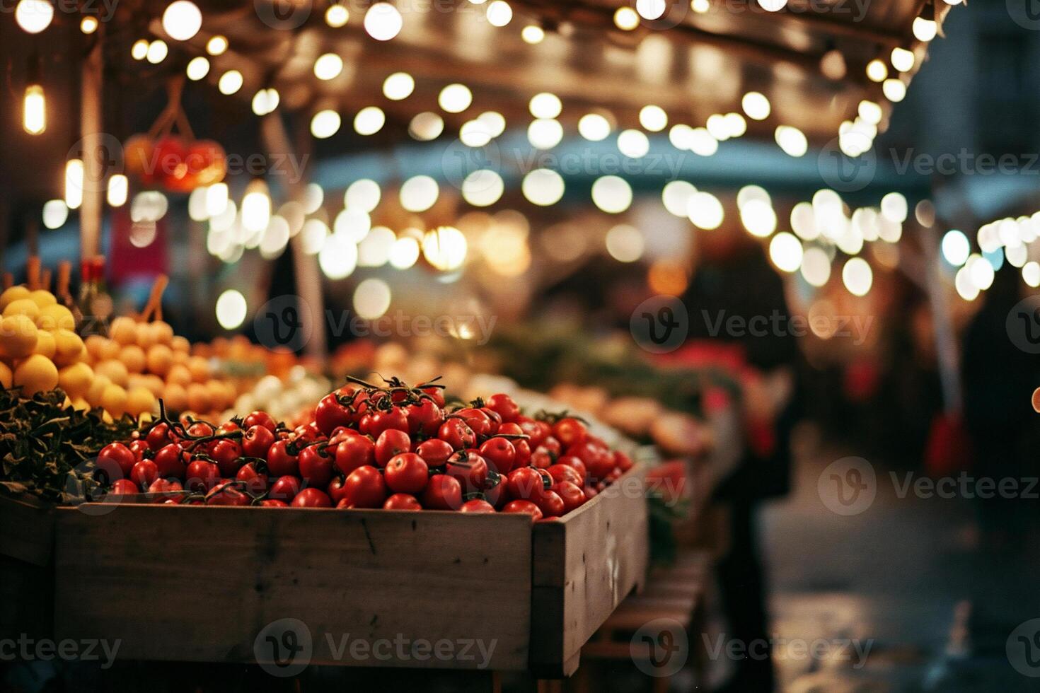 ai généré variété de Frais des légumes dans le marché photo