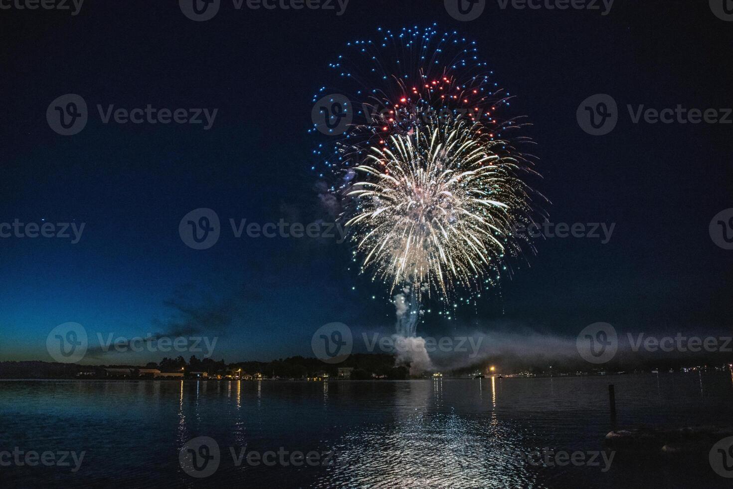 feux d'artifice Contexte. Nouveau année, Noël de anniversaire fête. de fête ambiance photo