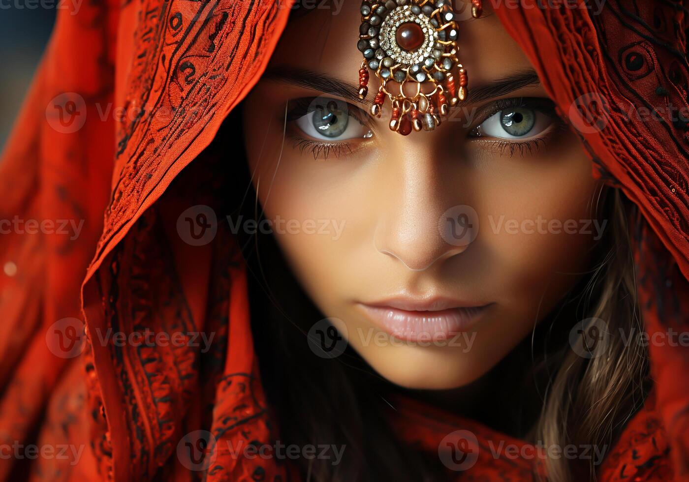ai généré portrait de magnifique Jeune Indien femme. femme journée. tradition et culture. photo