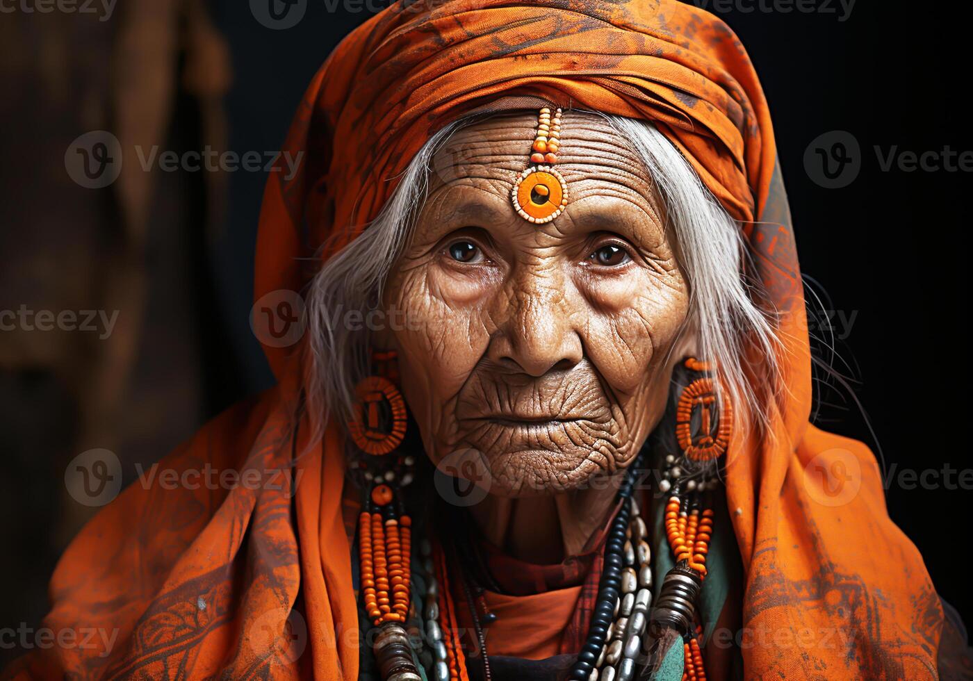 ai généré personnes âgées Indien femme. femme journée. tradition et culture. photo