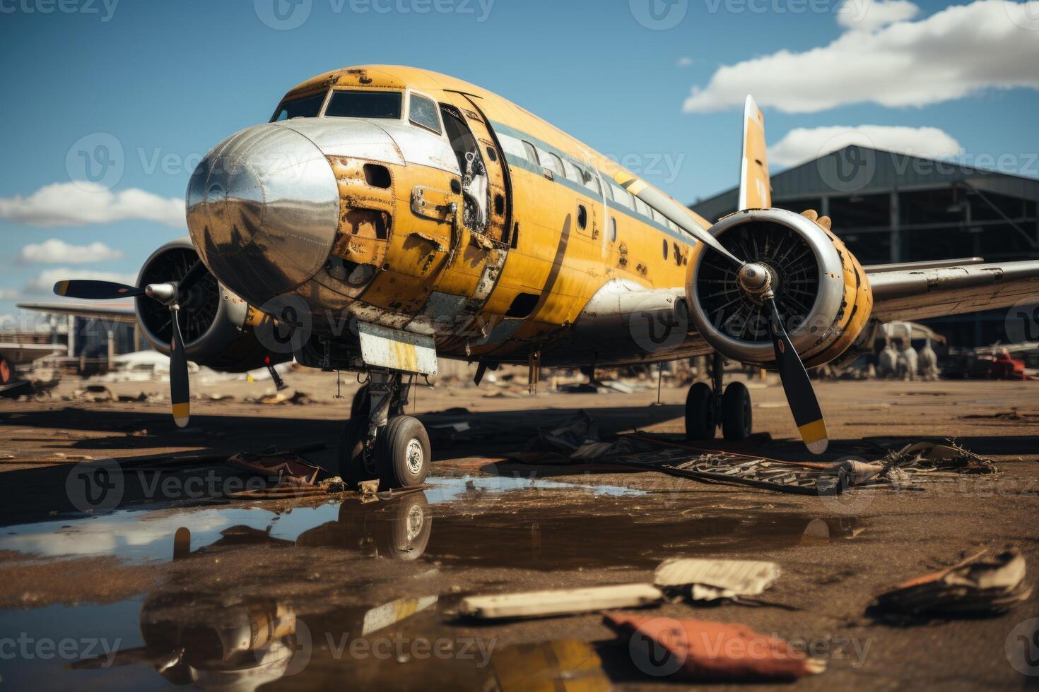 ai généré une grand passager avion sur un aéroport piste photo