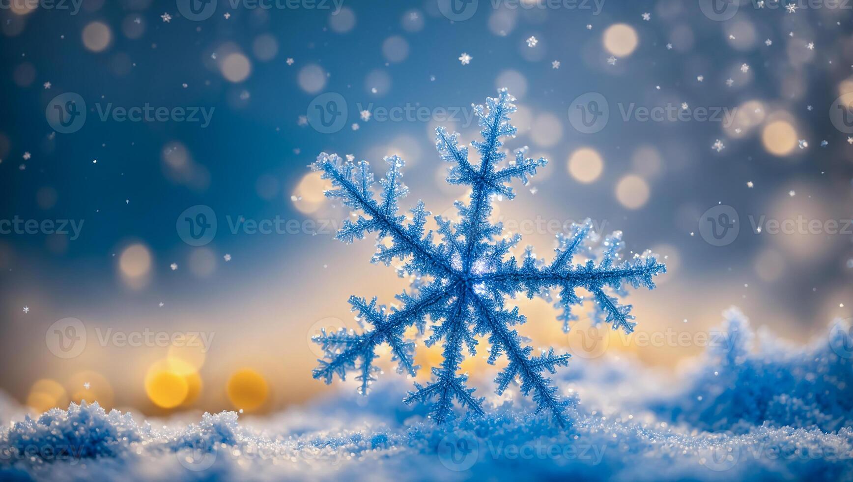 ai généré beau, flocon de neige, fermer, photo