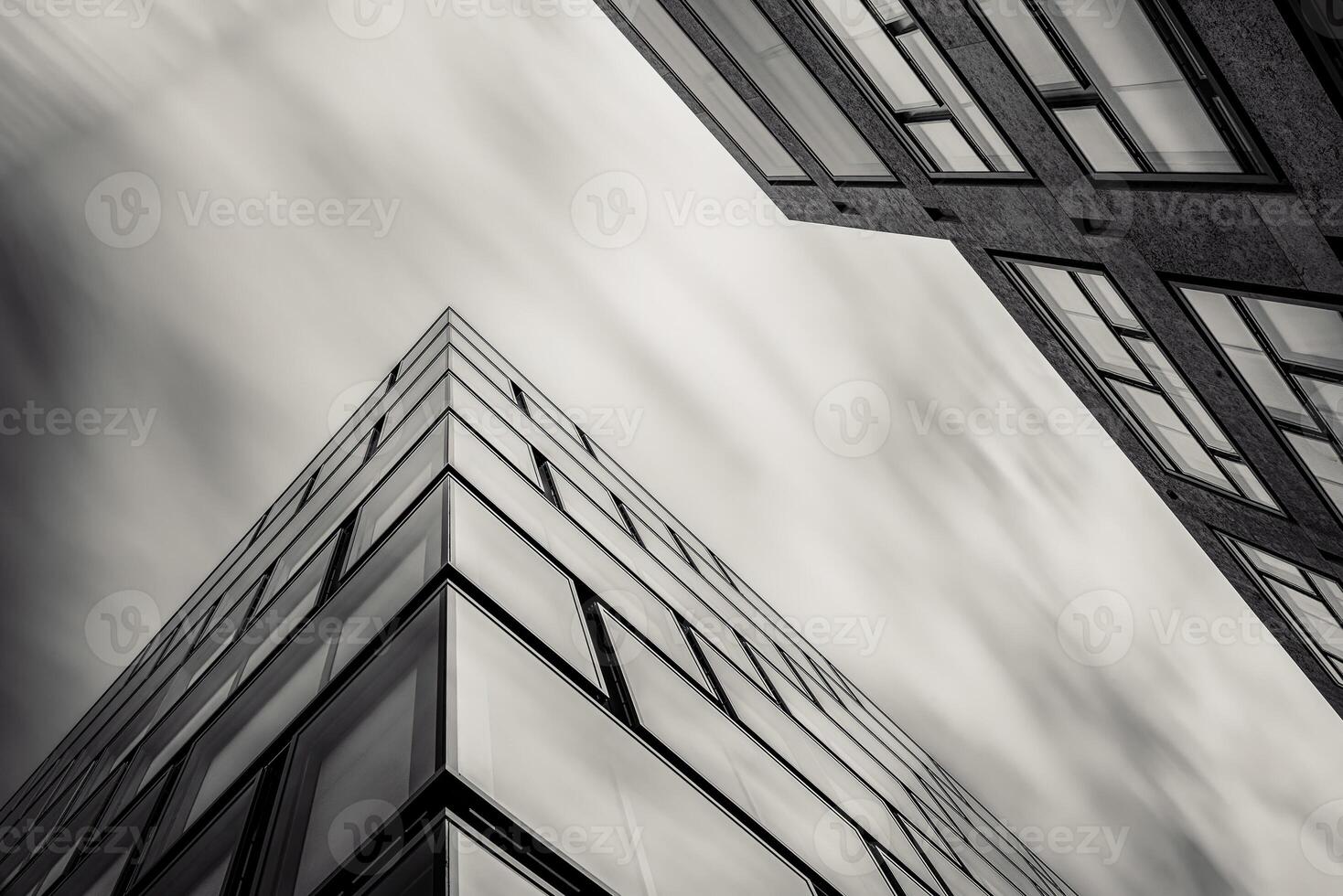 le les fenêtres de une moderne bâtiment pour des bureaux. affaires bâtiments architecture. noir et blanche. photo