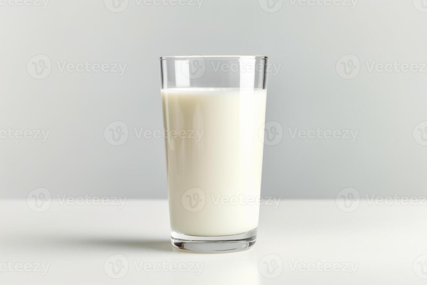 ai généré Lait verre sur lumière Contexte photo