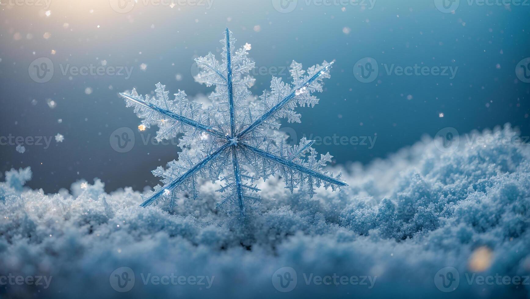 ai généré beau, flocon de neige, fermer, photo