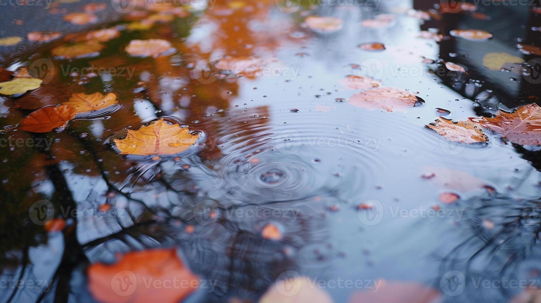 ai généré pluvieux journée reflets, Contexte image, génératif ai photo