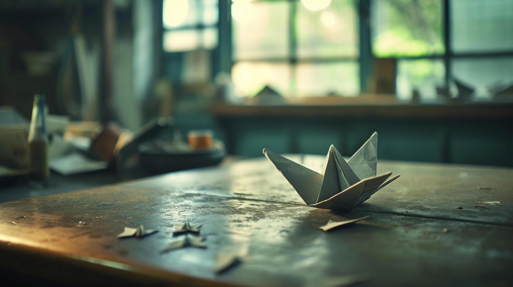 ai généré origami atelier, gens de tout âge engageant dans un origami atelier, Contexte image, génératif ai photo