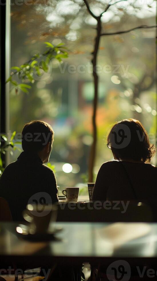 ai généré café Pause conversations, Contexte image, génératif ai photo