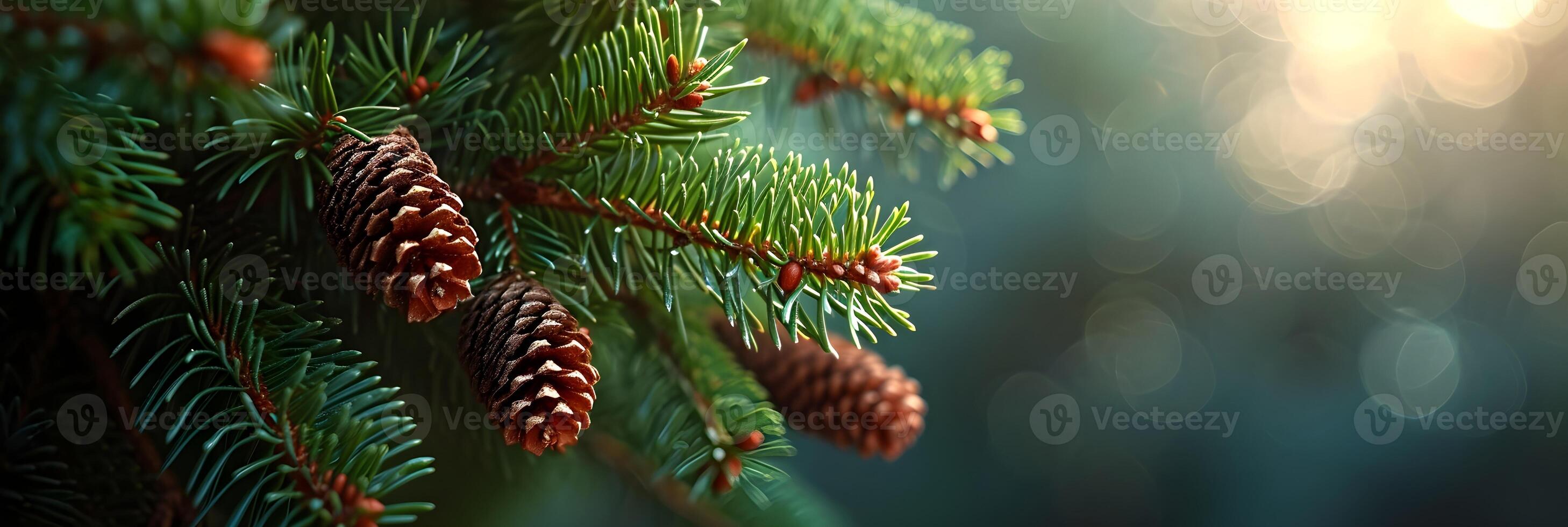 ai généré détails de pin aiguilles, mettant en valeur leur arrangement et le texture de le arbre bifurquer, Contexte image, génératif ai photo