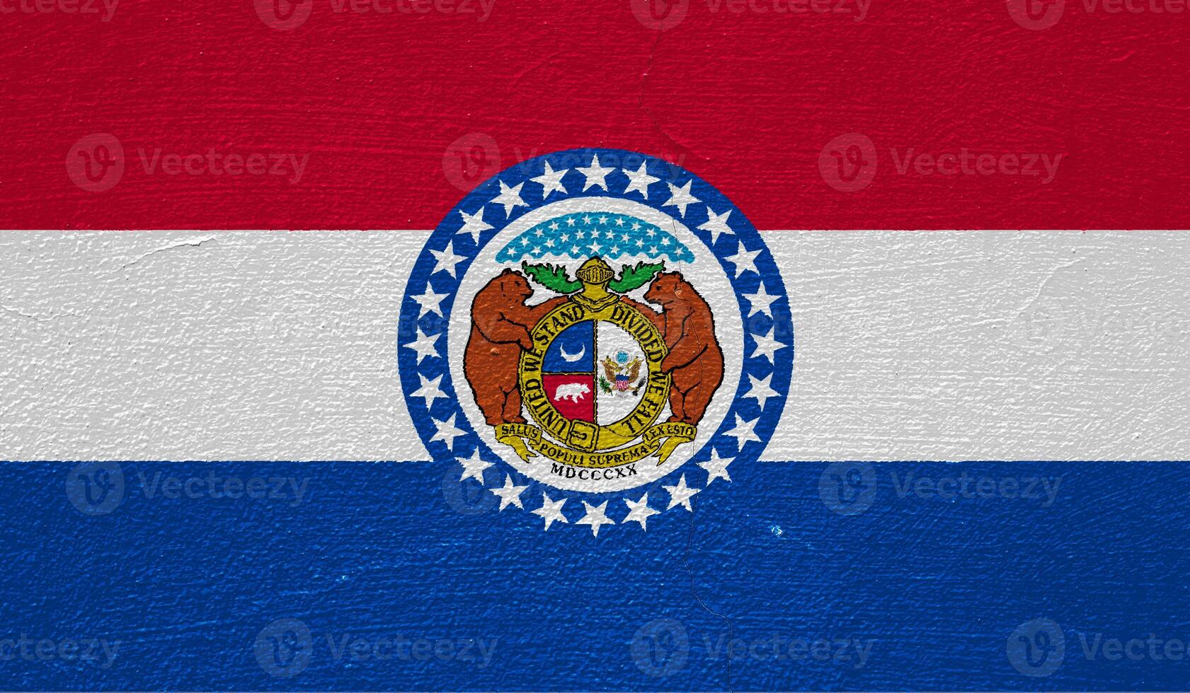 drapeau de Missouri Etat Etats-Unis sur une texturé Contexte. concept collage. photo