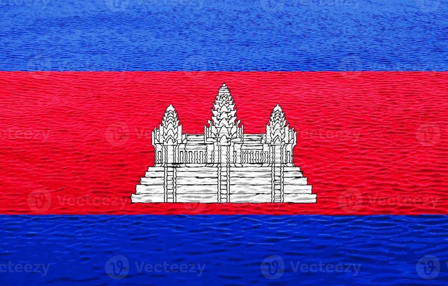 drapeau de Royaume de Cambodge sur une texturé Contexte. concept collage. photo