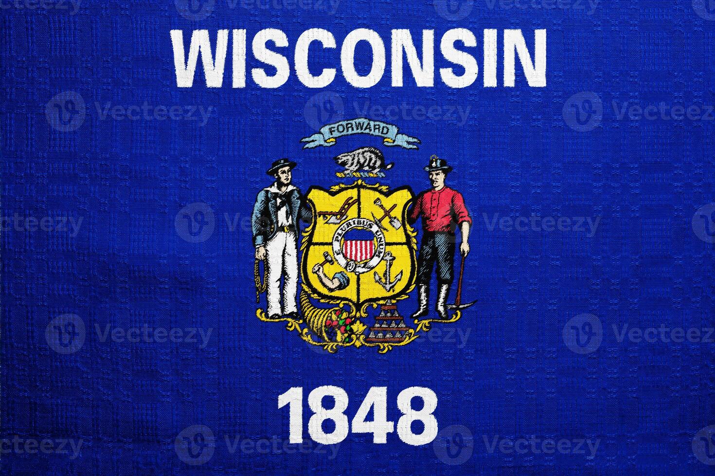 drapeau de Wisconsin Etats-Unis Etat sur une texturé Contexte. concept collage. photo