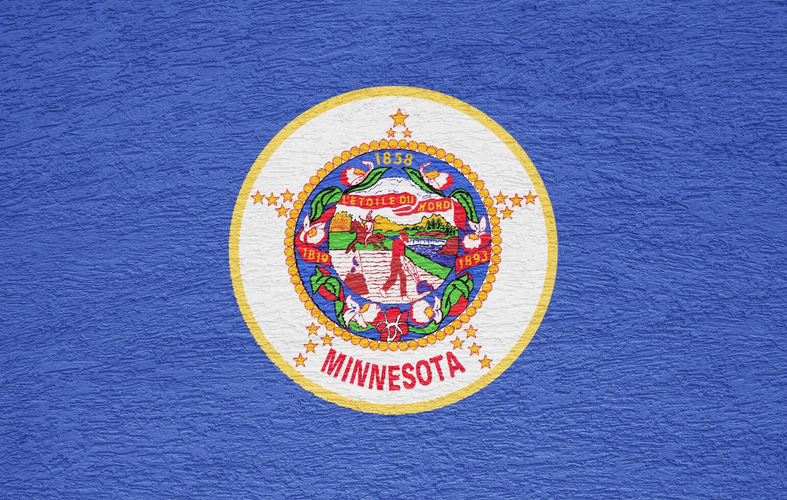 drapeau de Minnesota Etat Etats-Unis sur une texturé Contexte. concept collage. photo