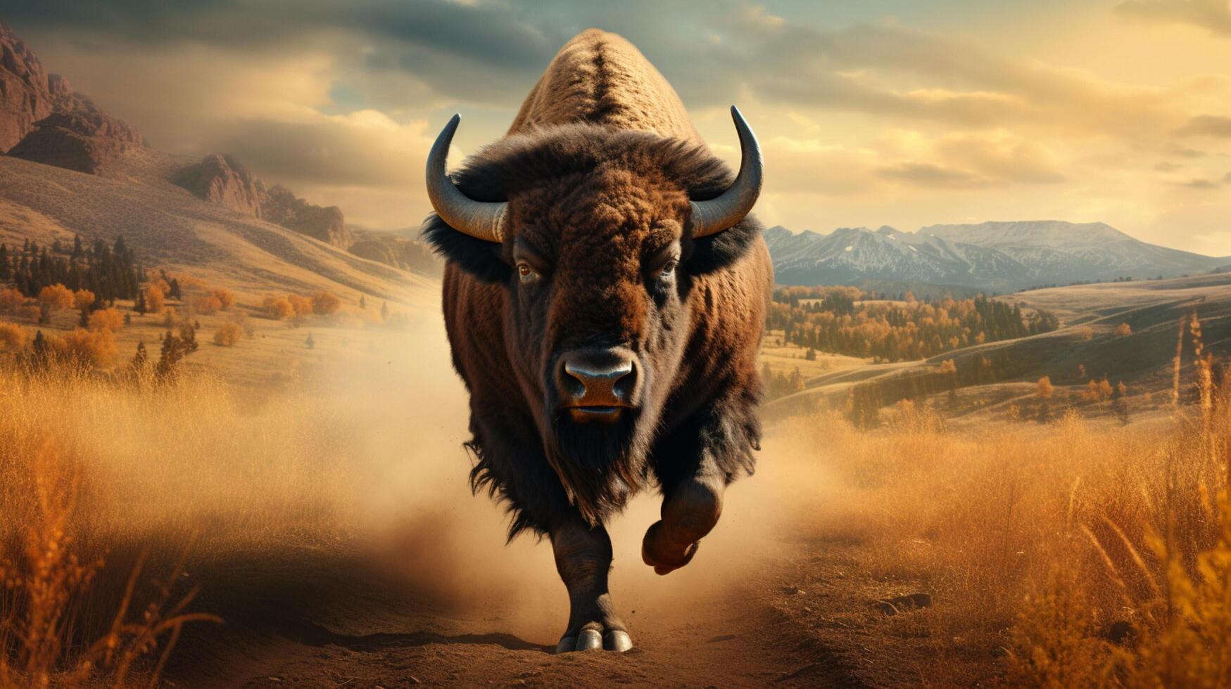 ai généré bison haute qualité image photo