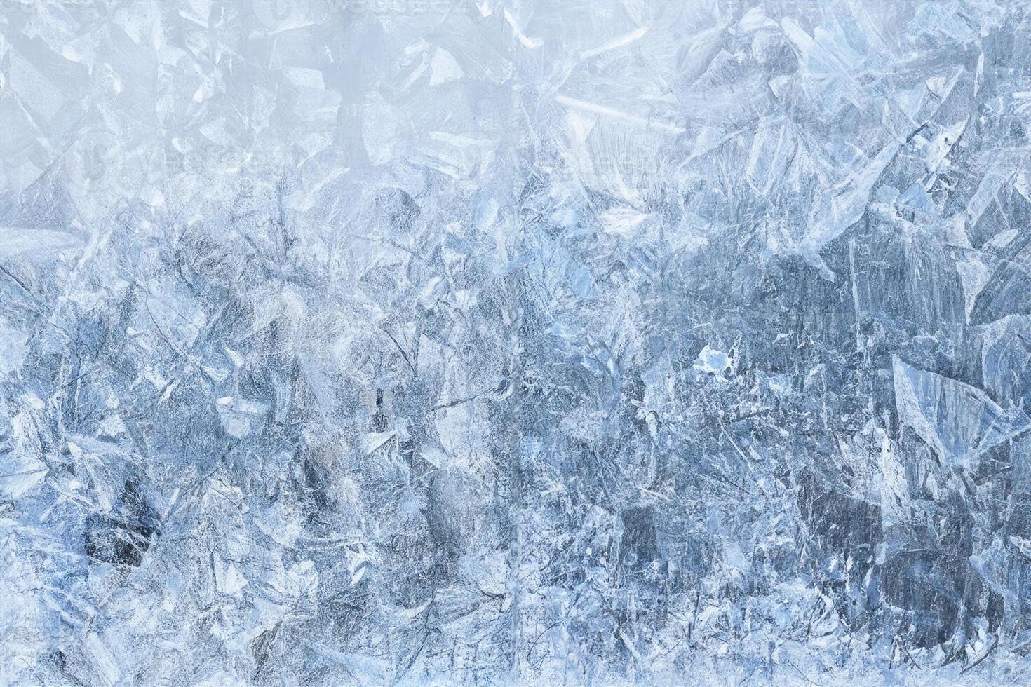 hiver motifs fenêtre des arbres, abstrait saisonnier la glace Contexte photo