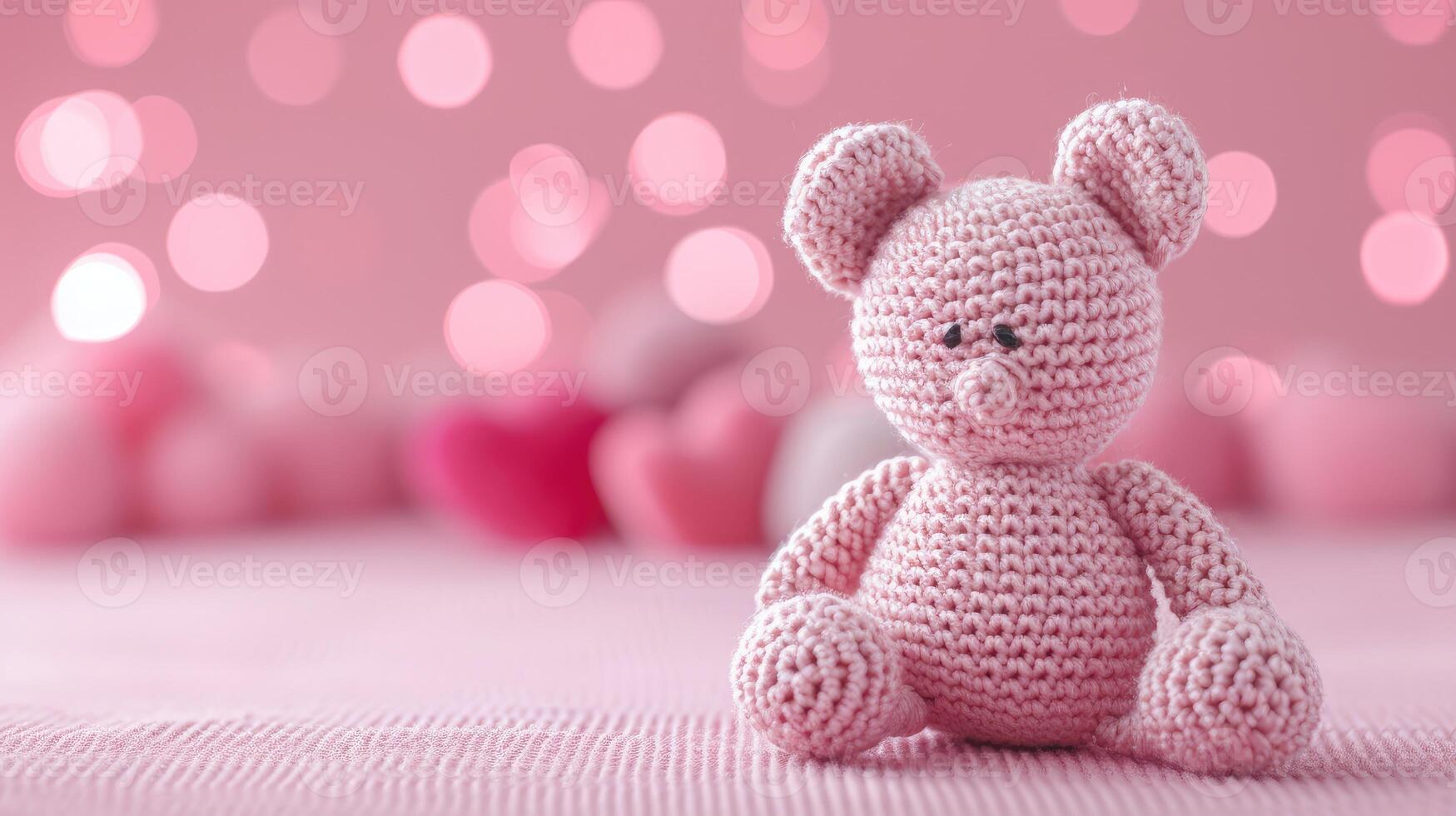 ai généré une image de une crocheté mignonne ours, ai généré photo