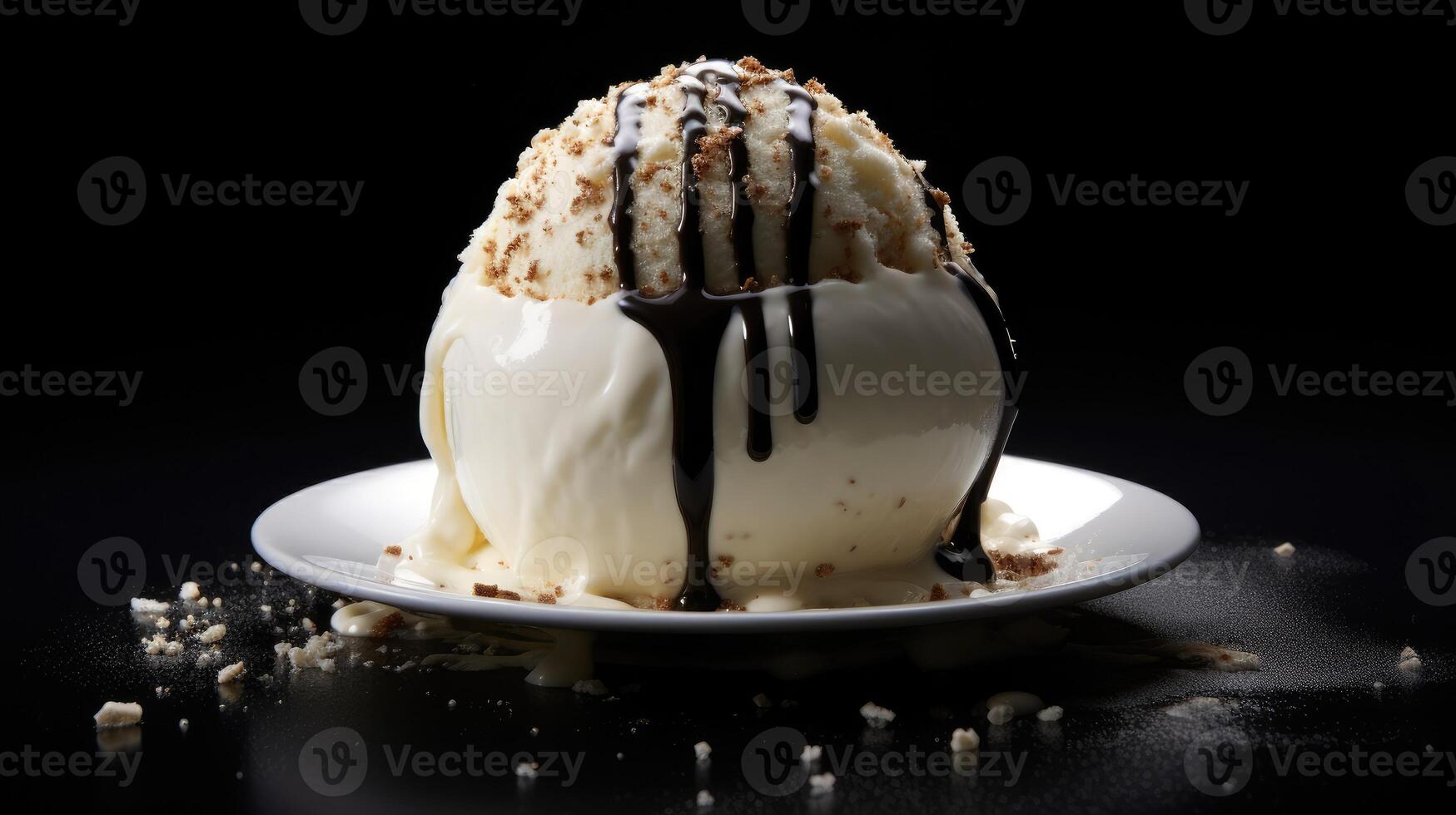 ai généré vanille la glace crème balle, une Facile encore classique congelé plaisir, ai généré. photo