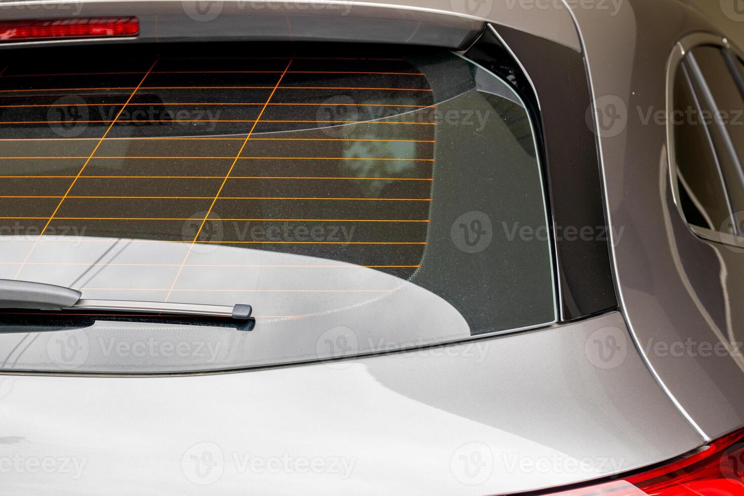 retour vue de gris voiture fenêtre pour autocollant maquette photo