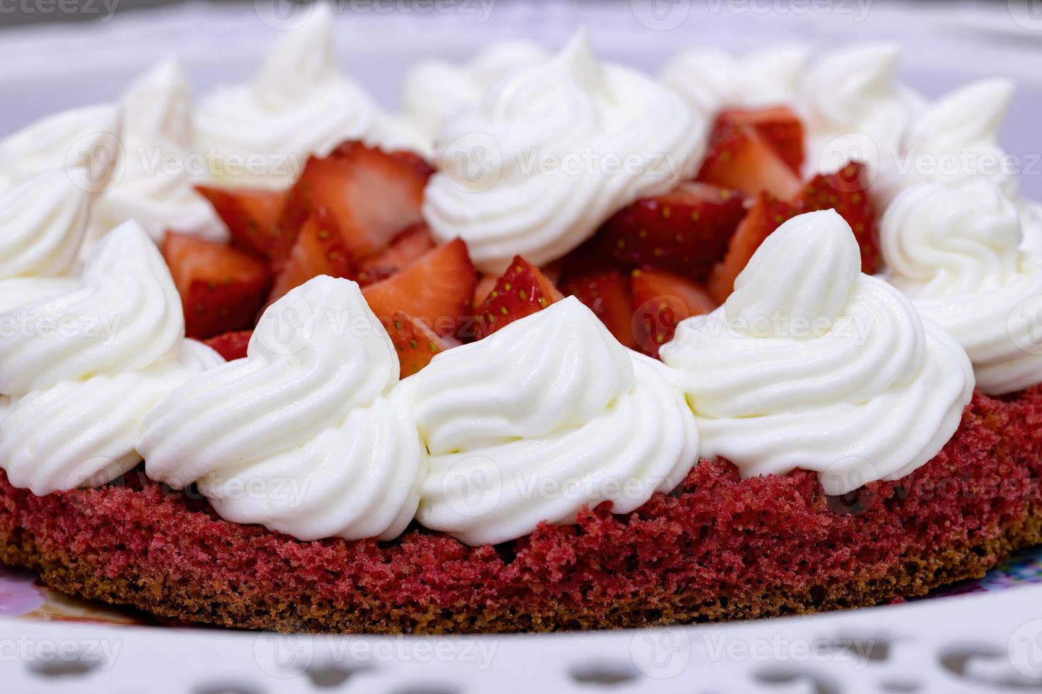 gâteau aux fraises sucré photo