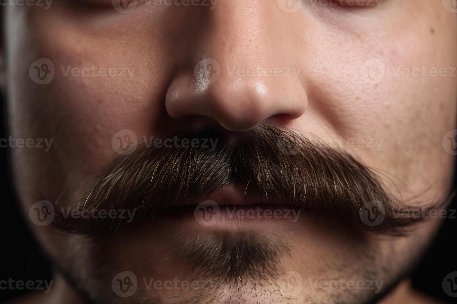 ai généré moustache visage homme. produire ai photo