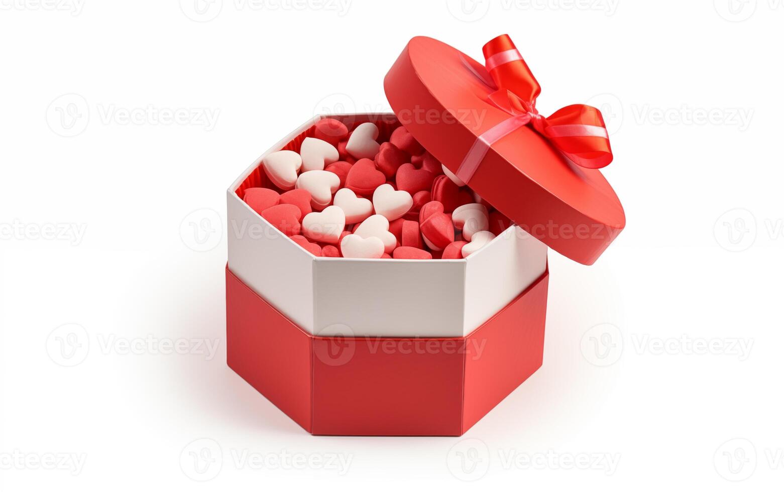 ai généré la Saint-Valentin journée cœurs bonbons isolé sur blanc Contexte photo