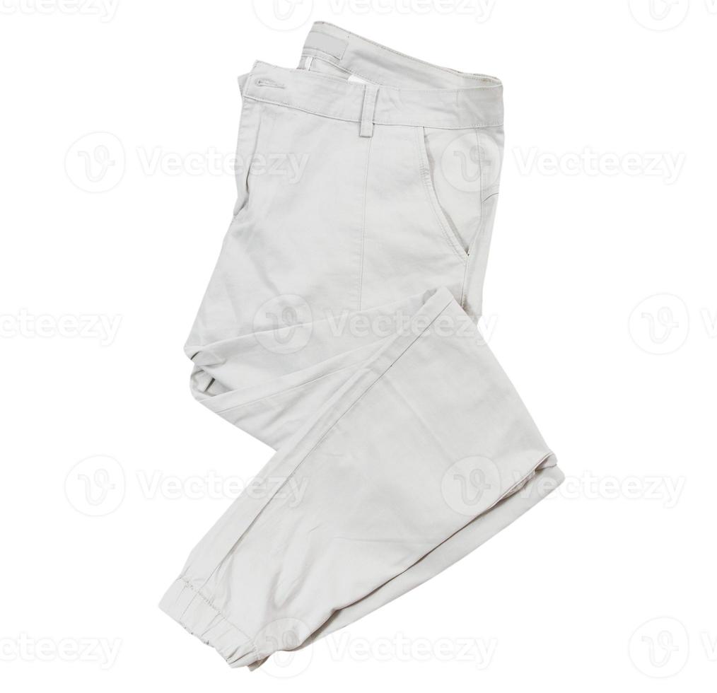 Pantalon cargo isolé sur blanc, pantalon cargo plié sur fond blanc photo