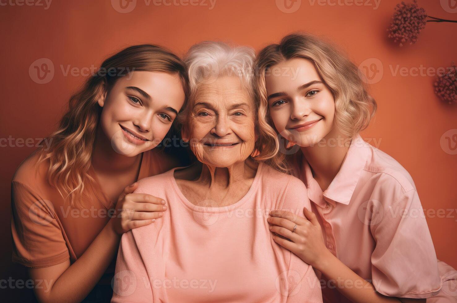 ai généré Trois générations femmes portrait. produire ai photo