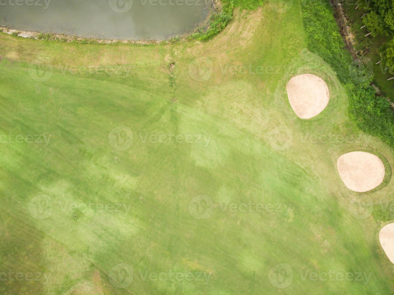 vue aérienne du magnifique parcours de golf photo