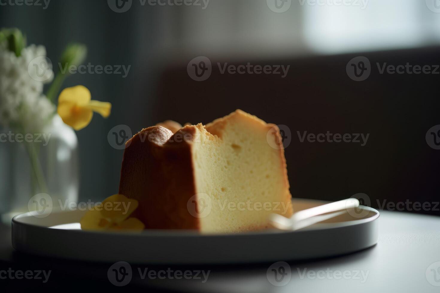 ai généré fraîchement mousseline de soie gâteau. produire ai photo