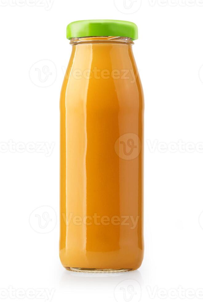 Orange jus bouteilles isolé photo