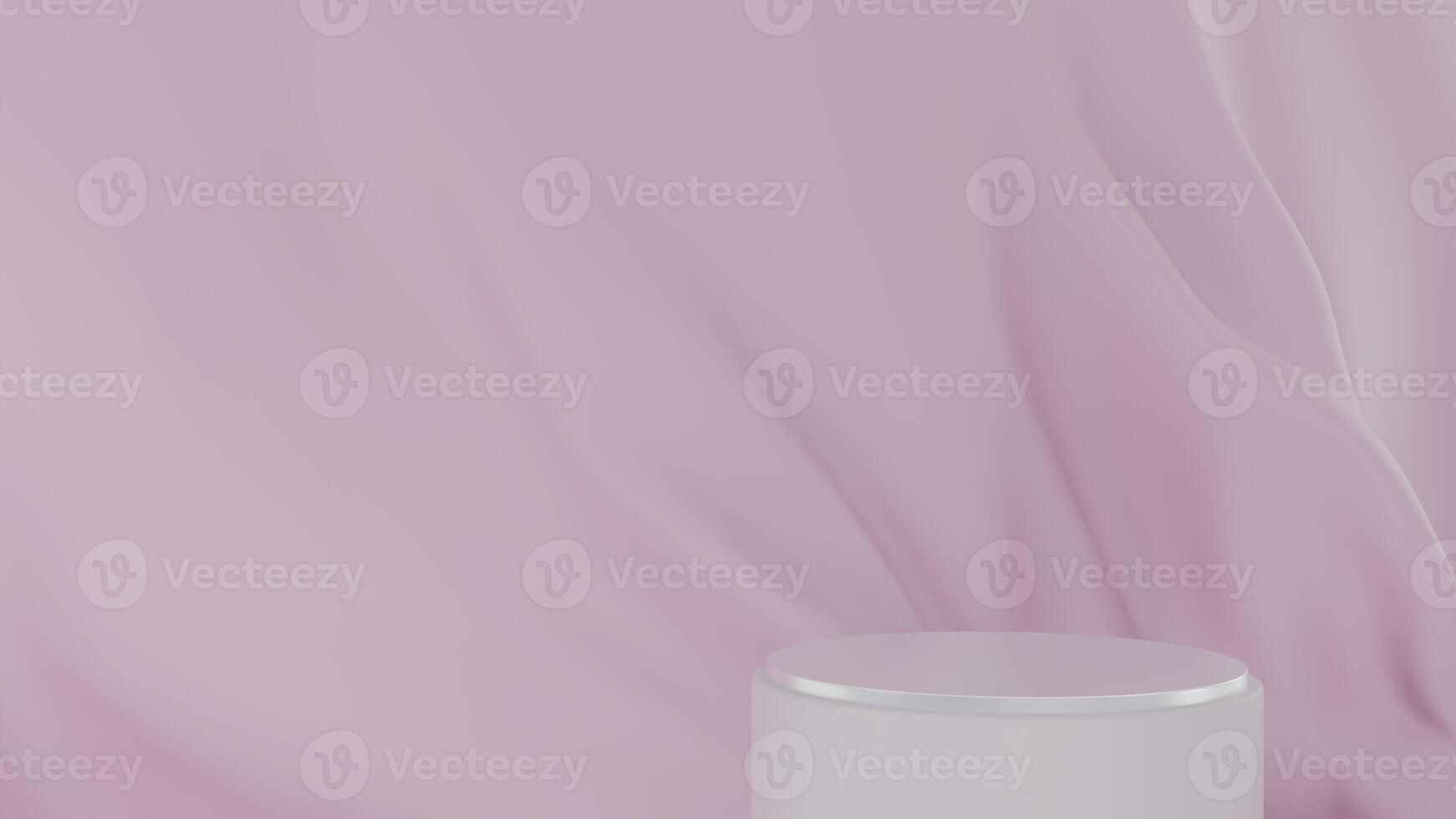 3d le rendu abstrait textile rose Contexte avec podium photo