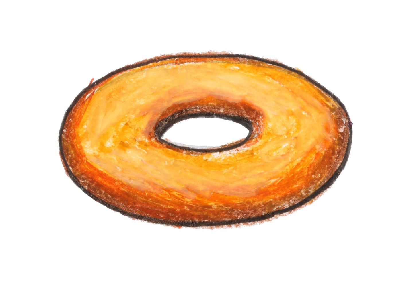 Donut dessin avec crayon sur papier blanc photo