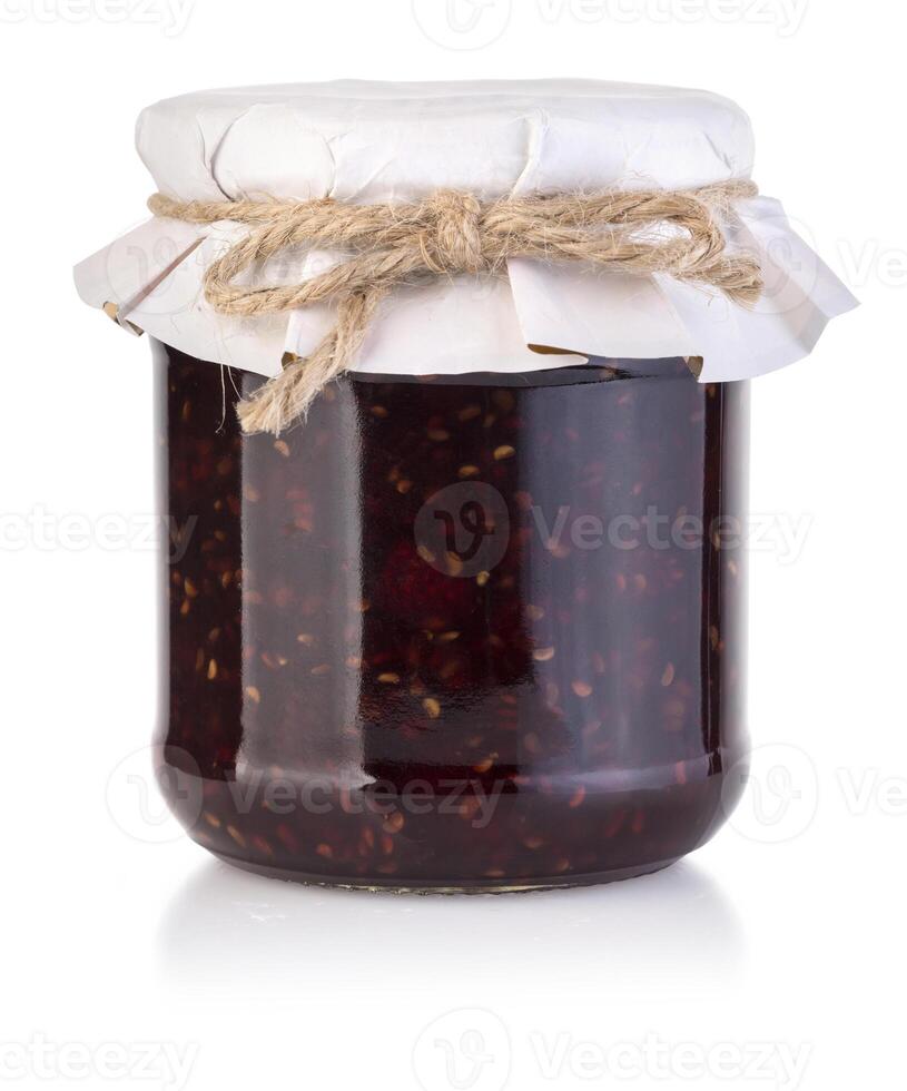 framboise confiture dans une pot photo