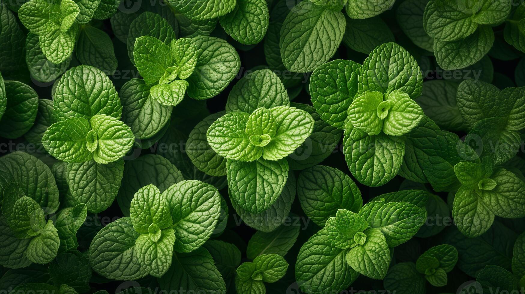 ai généré Frais menthe feuilles Naturel fraîcheur photo