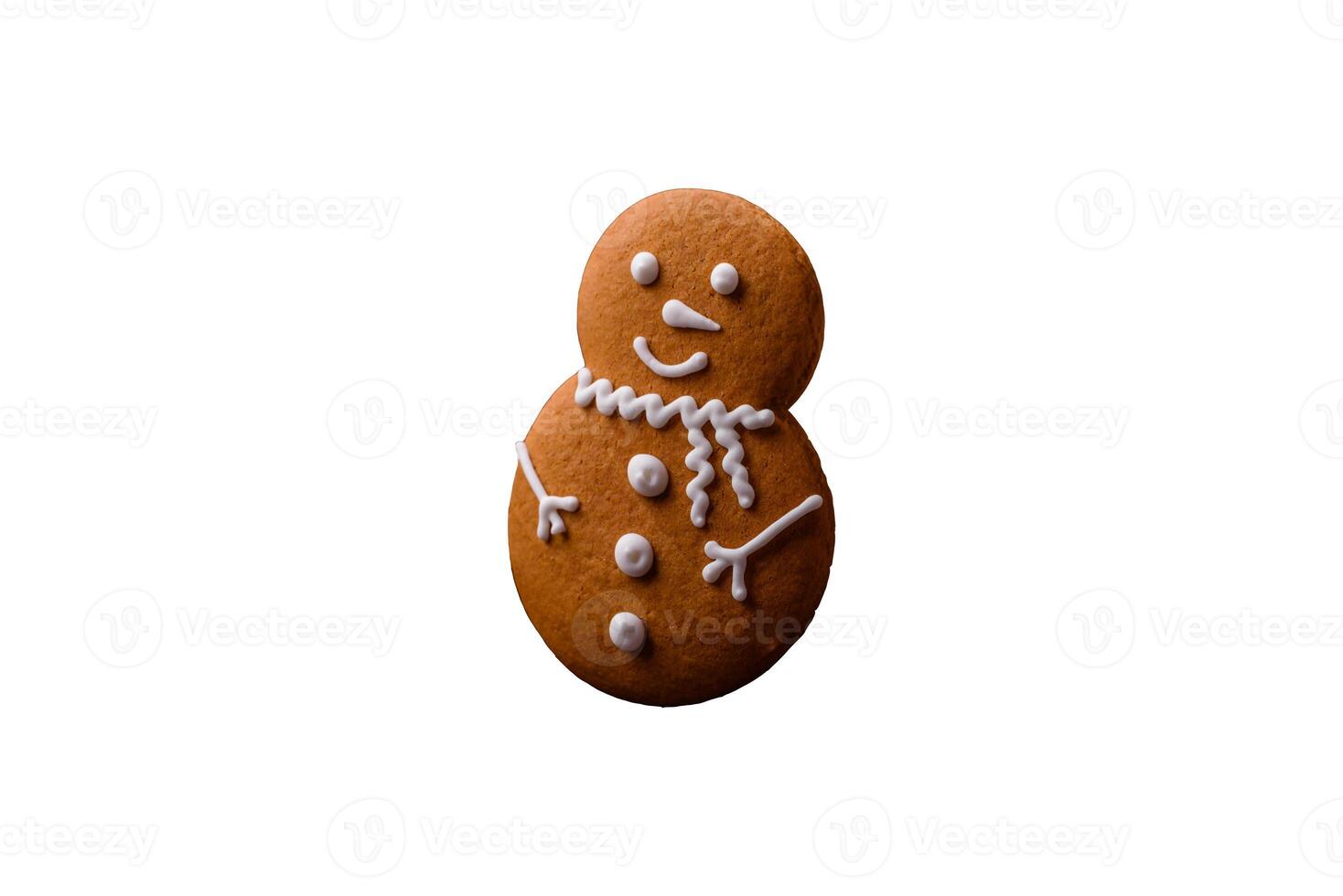 magnifique délicieux sucré hiver Noël pain d'épice biscuits sur une bronze texturé Contexte photo