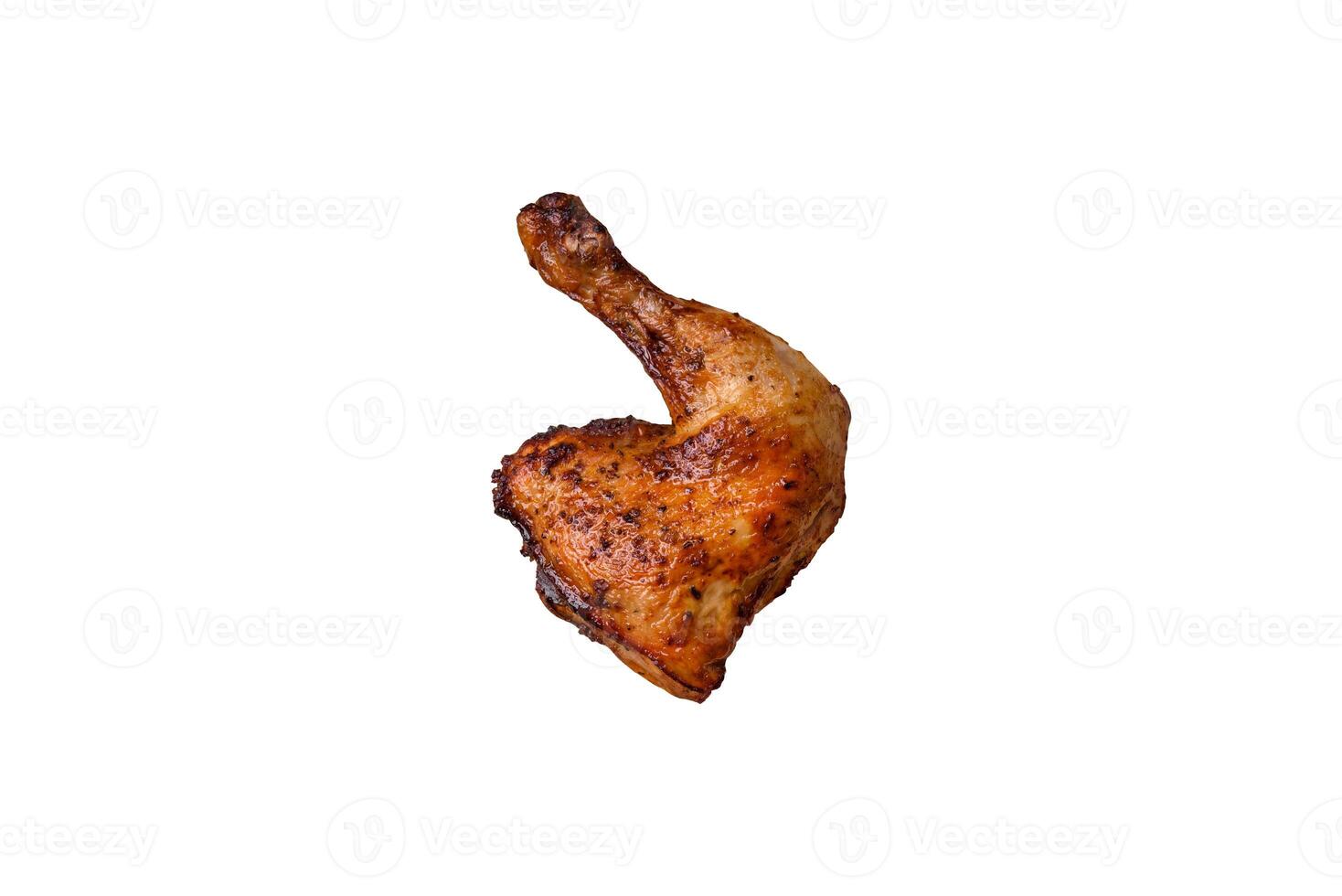 délicieux grillé poulet jambe ou trimestre avec sel et épices photo