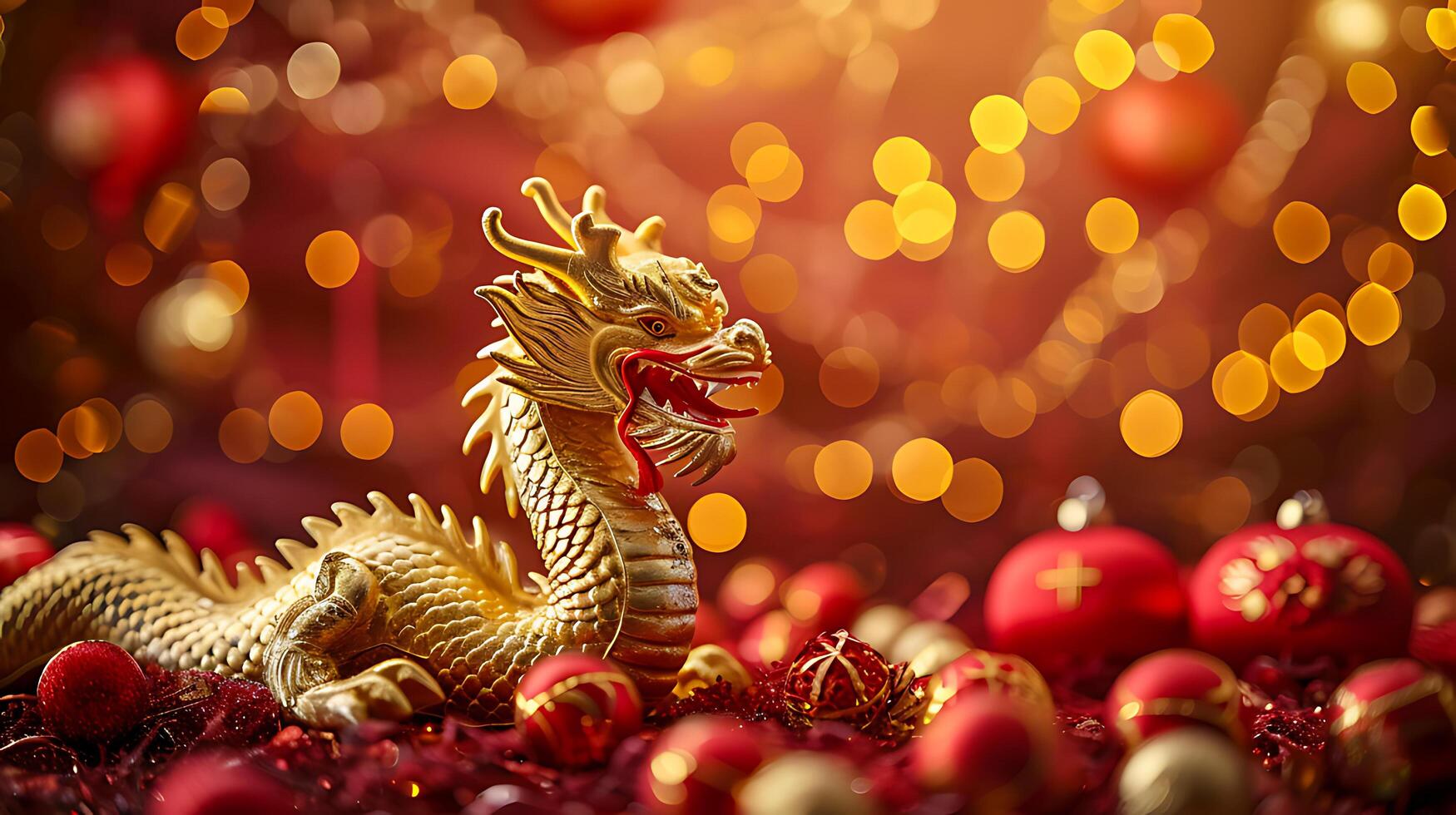 ai généré dragon art Contexte de chinois Nouveau année Festival photo