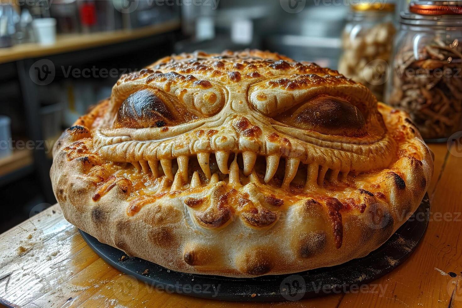 ai généré extraterrestre forme fabriqué Pizza illustration photo