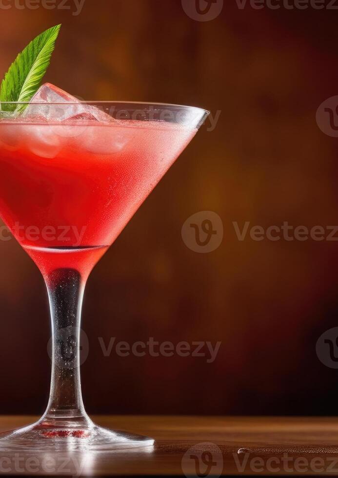 ai généré été cocktail avec chaux, alcoolique daiquiri cocktail, doux boisson avec glace, international barmans jour, foncé arrière-plan, verticale bannière photo