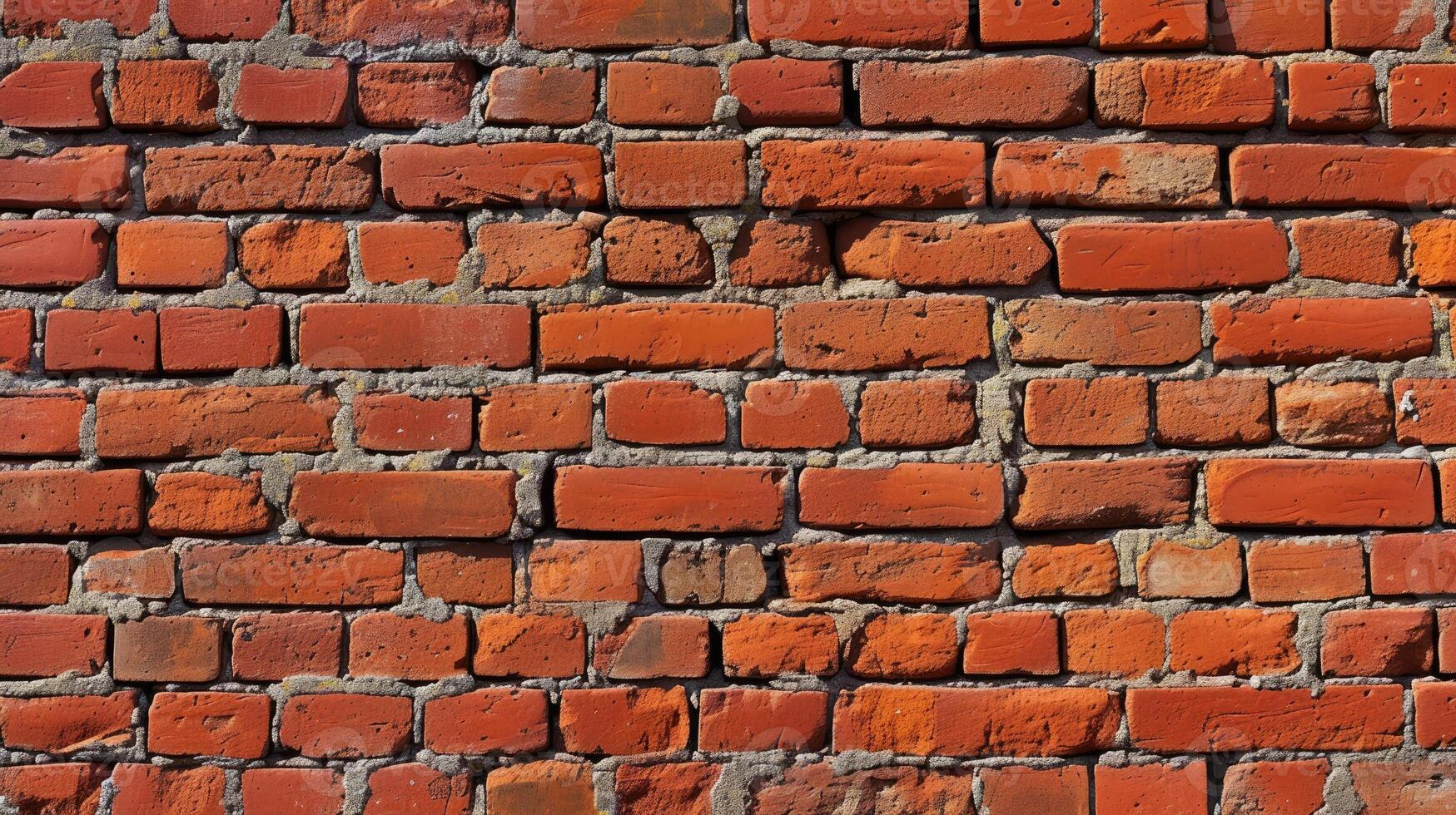 ai généré immerger dans le rustique charme de une panoramique rouge brique mur texture Contexte. ai généré. photo